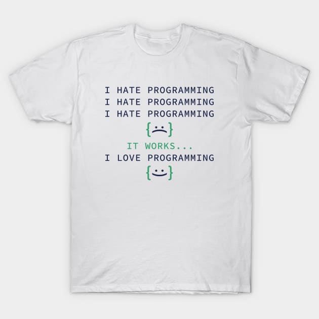 I Hate Programming T-Shirt by LuckyFoxDesigns